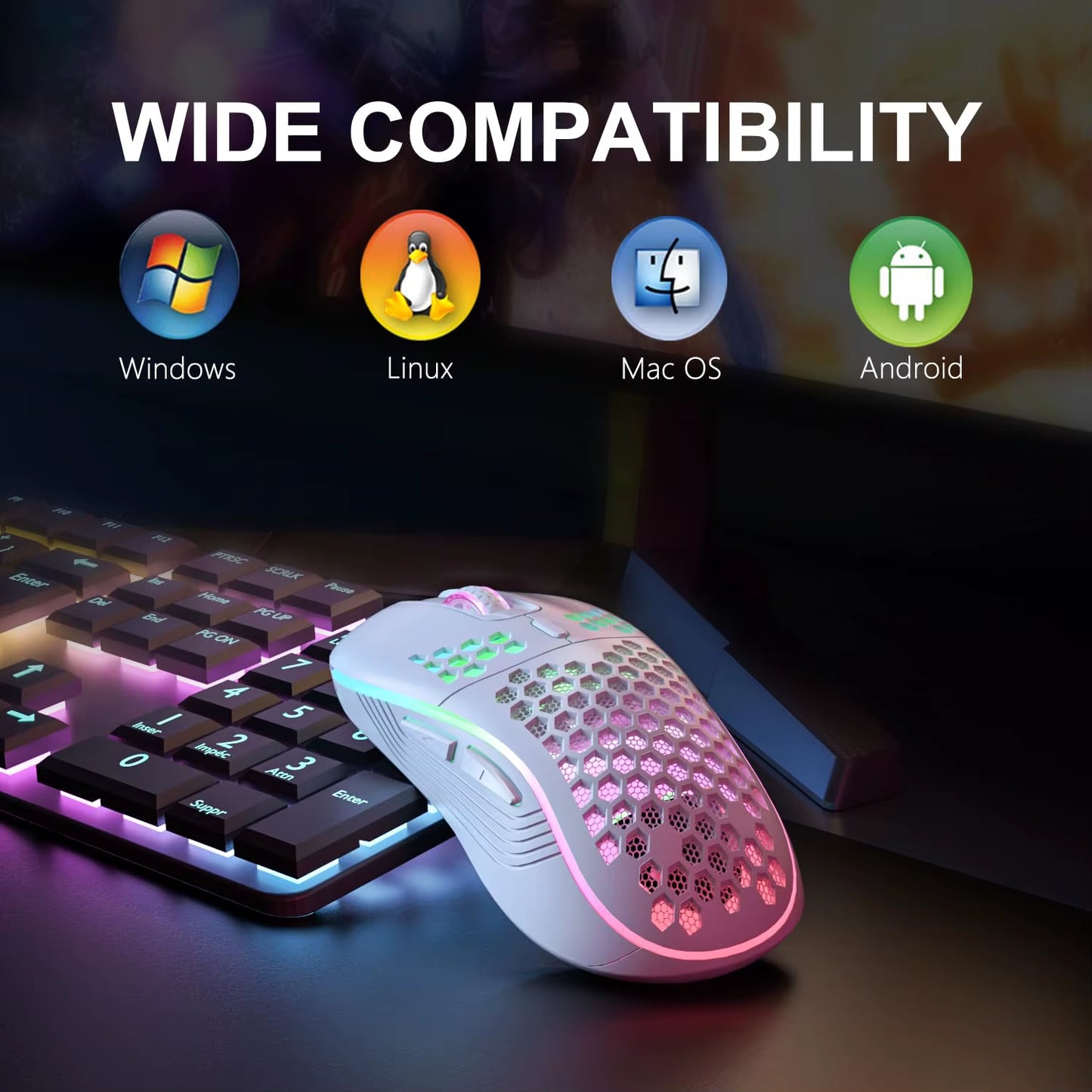 VelocityX Wireless Honeycomb Designed Mouse With RGB