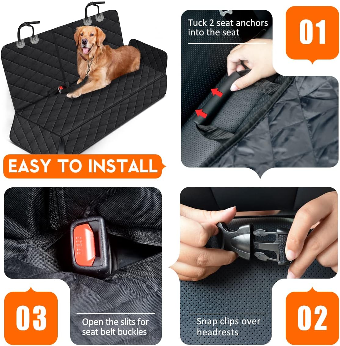Canine Cruise™ Back Seat Cover For Dogs - Non-Slip and Waterproof