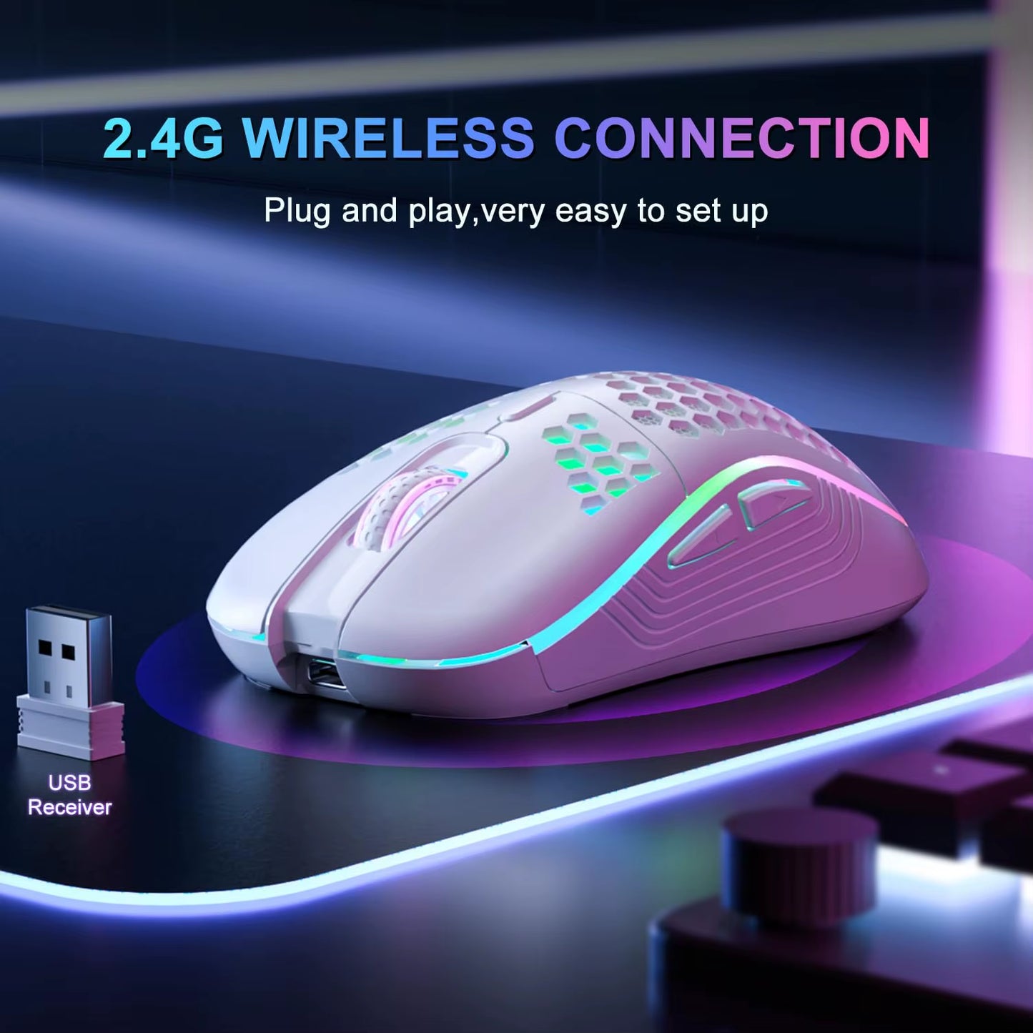 VelocityX Wireless Honeycomb Designed Mouse With RGB