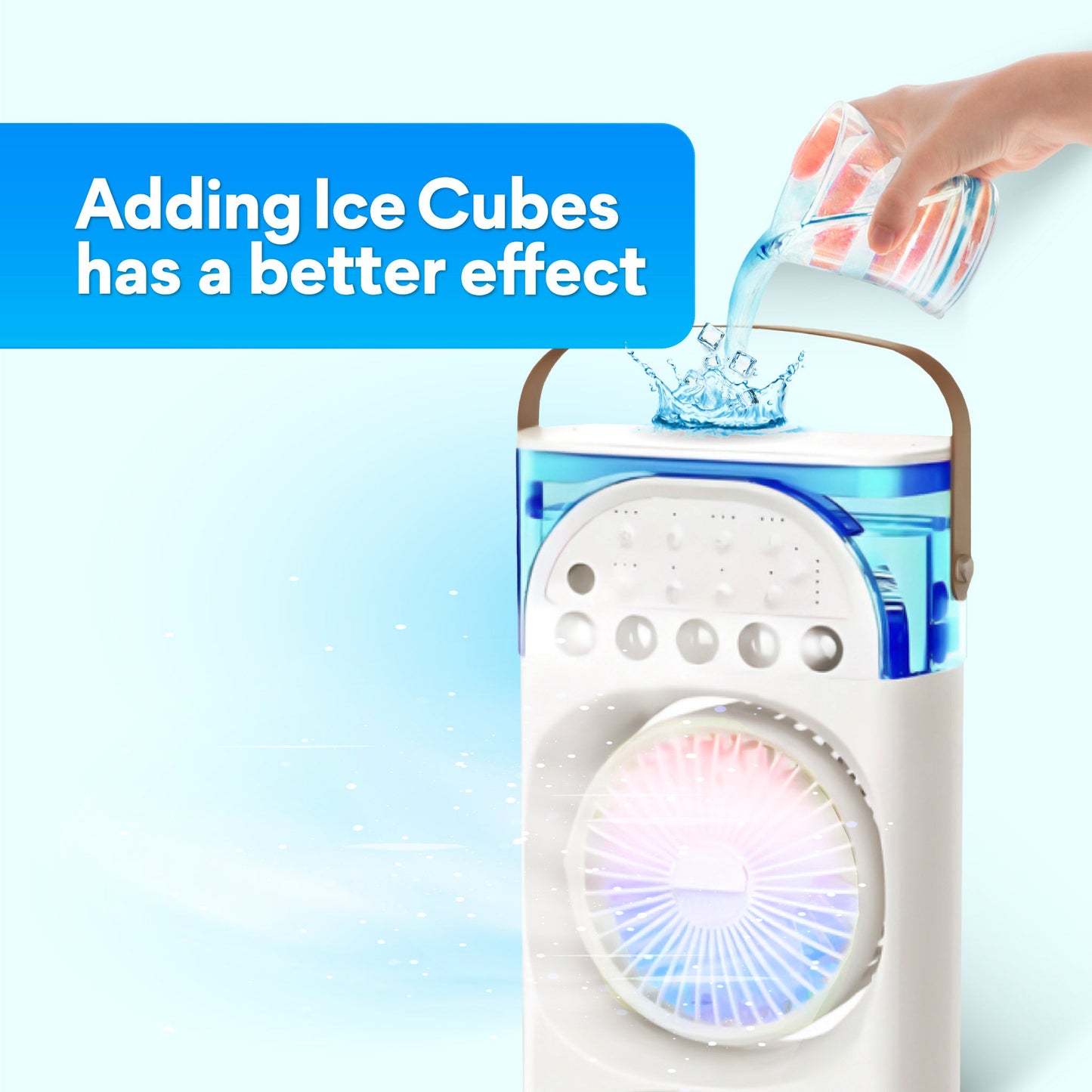 Mist Motion™ Dual Head Mist Fan, 5-Hole Cooling with Auto Oscillation