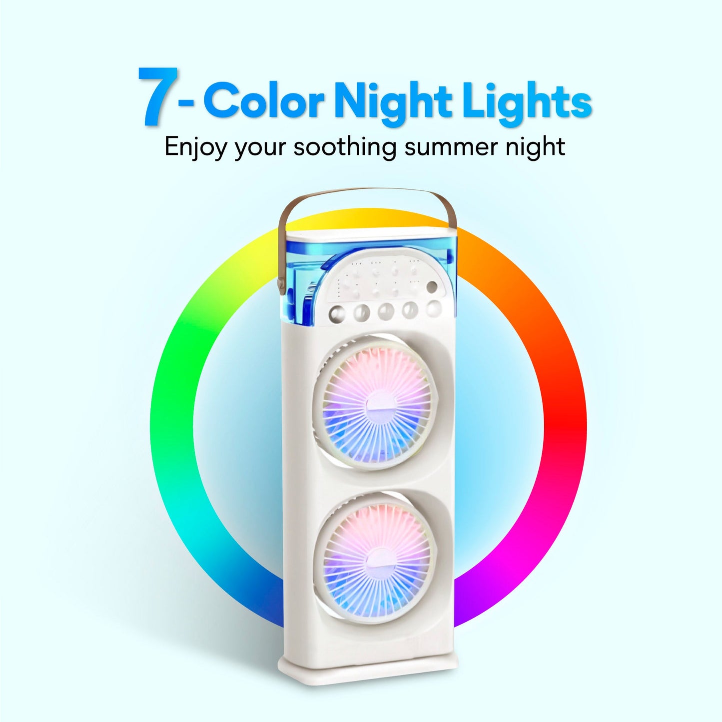 Mist Motion™ Dual Head Mist Fan, 5-Hole Cooling with Auto Oscillation