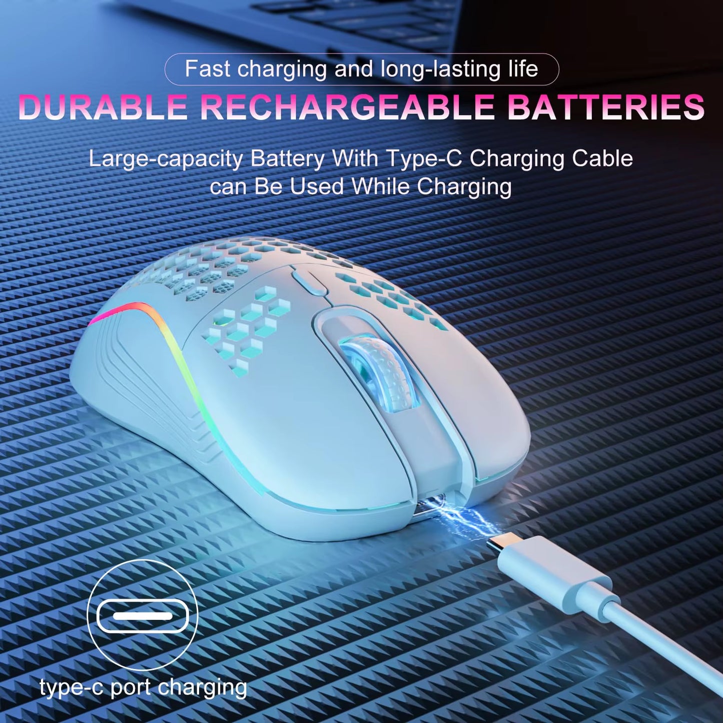 VelocityX Wireless Honeycomb Designed Mouse With RGB