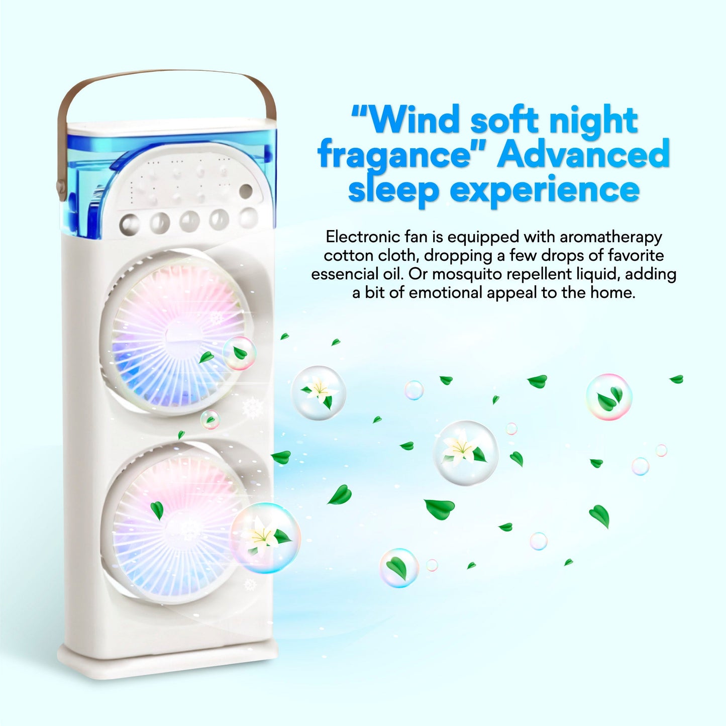 Mist Motion™ Dual Head Mist Fan, 5-Hole Cooling with Auto Oscillation