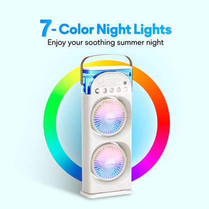 Mist Motion™ Dual Head Mist Fan, 5-Hole Cooling with Auto Oscillation