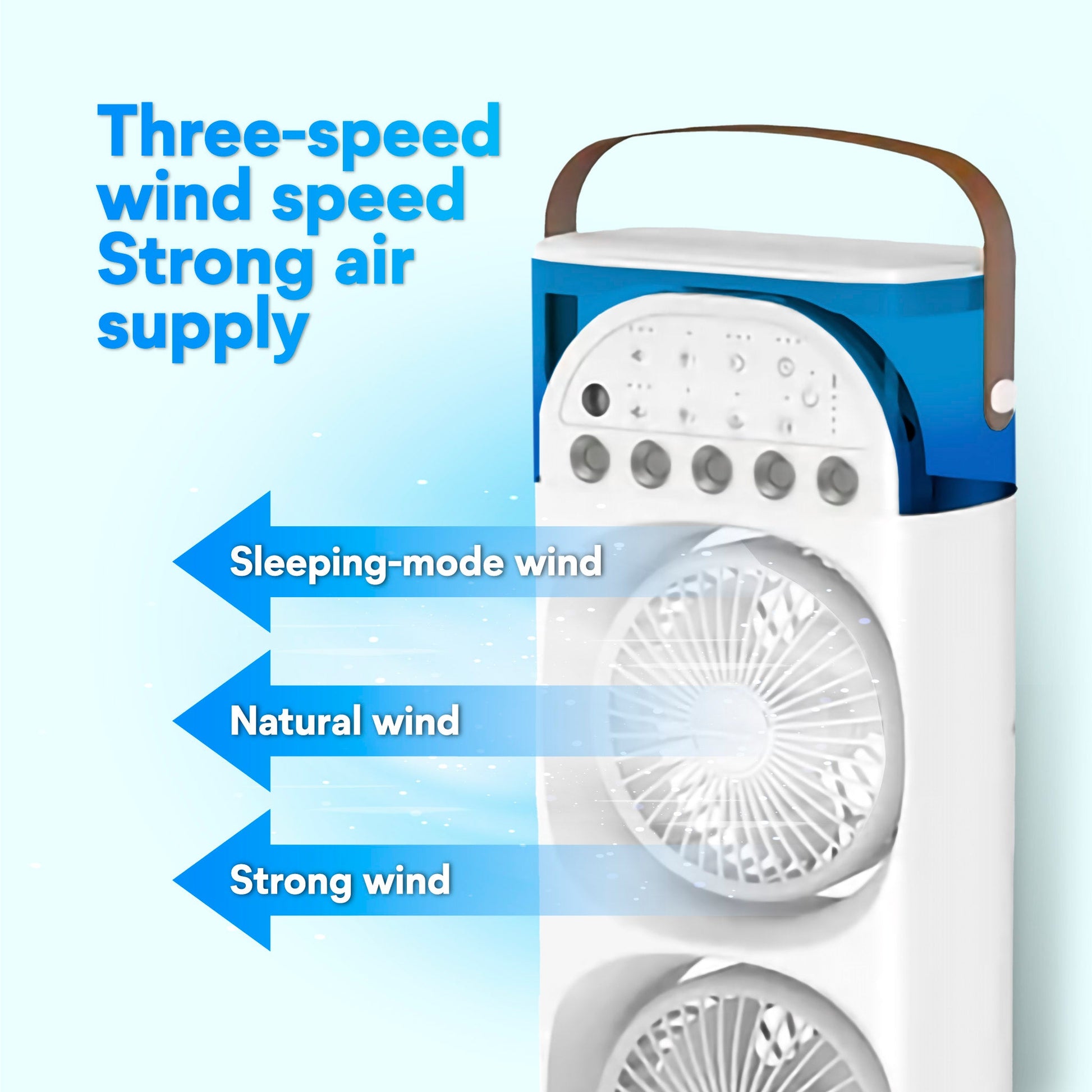 Mist Motion™ Dual Head Mist Fan, 5-Hole Cooling with Auto Oscillation
