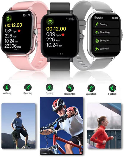 PulseSync™ Smart Watch Fitness Tracker for Andoird/IOS - Monitors  IP68, Heart Rate/Blood Oxygen/Sleep - 1.69-Inch Display for Men and Women (Rose Gold)