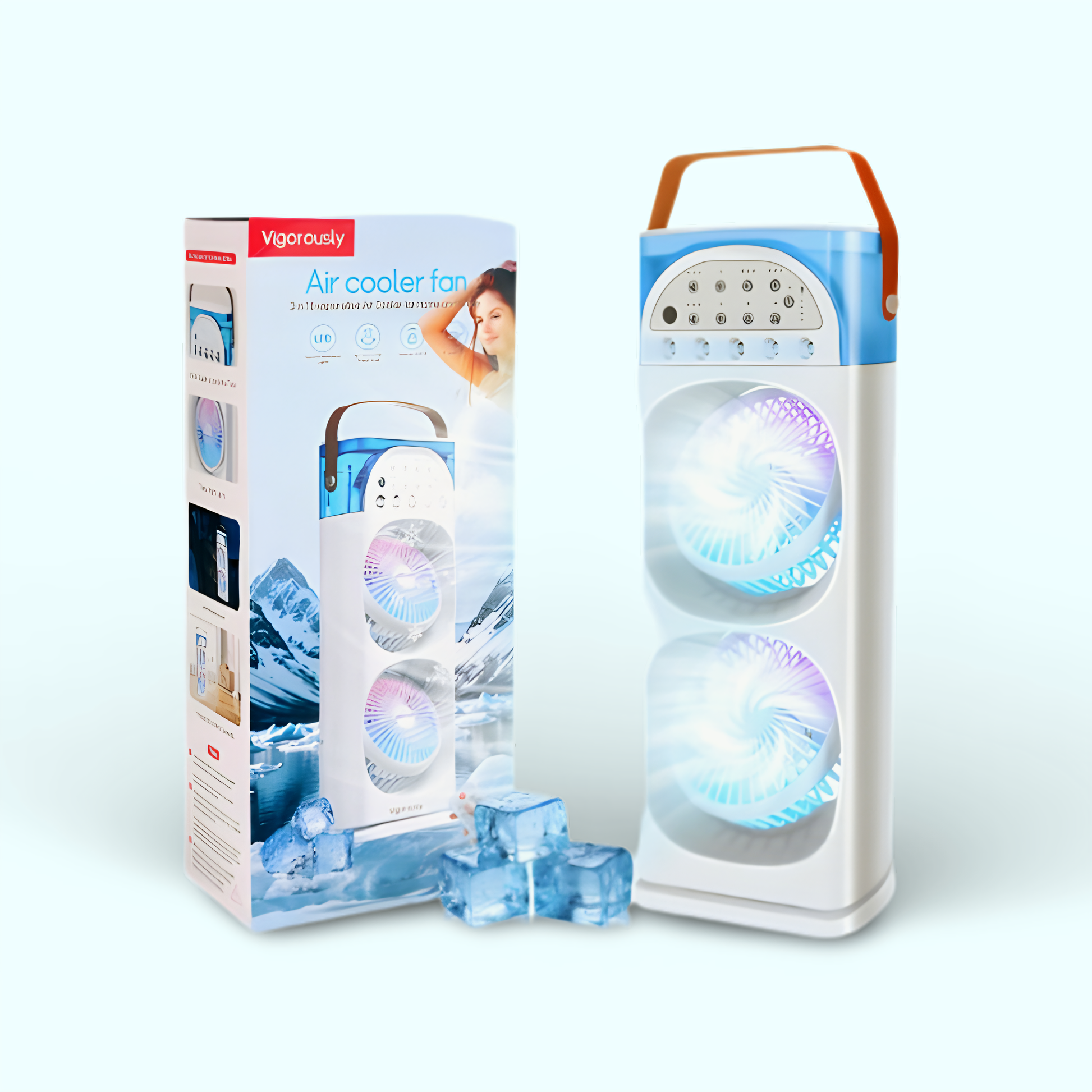 Mist Motion™ Dual Head Mist Fan, 5-Hole Cooling with Auto Oscillation